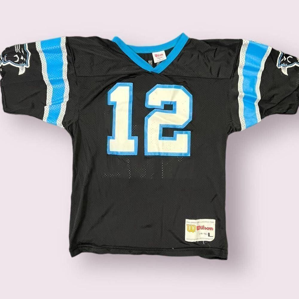 Y2K "Wilson" Carolina Panthers Youth Jersey Kerry Collins #12 Sz L